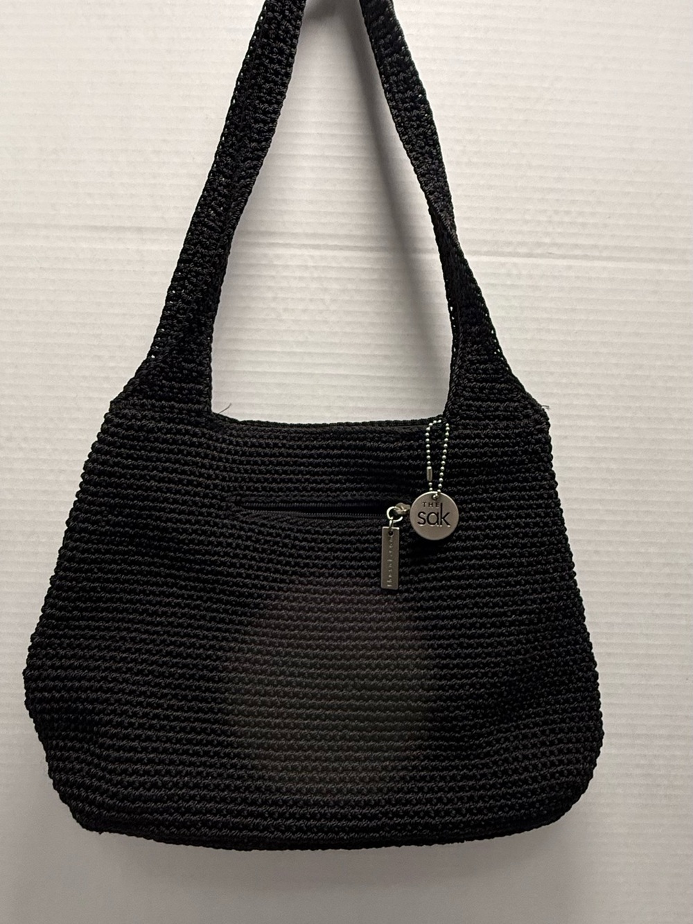 The Sak Classic Black Hand-Crochet
Shoulder Bag Boho Vintage EUC 11x9